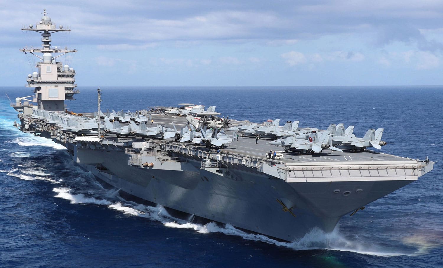Aircraft Carrier Uss Gerald R Ford Leaves On Its First Deployment