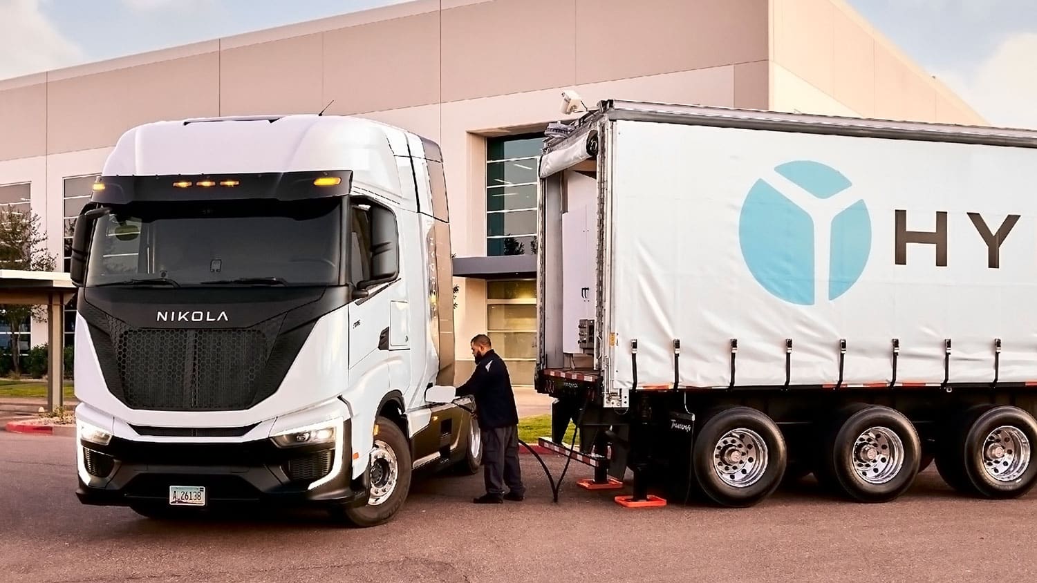 Nikola unveils first hydrogen fuel cell truck mobile fueler