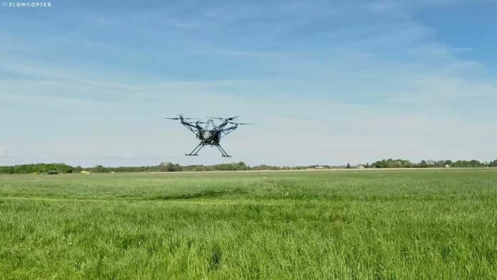 Flowcopter has demonstrated their latest uncrewed aerial vehicle UAV.